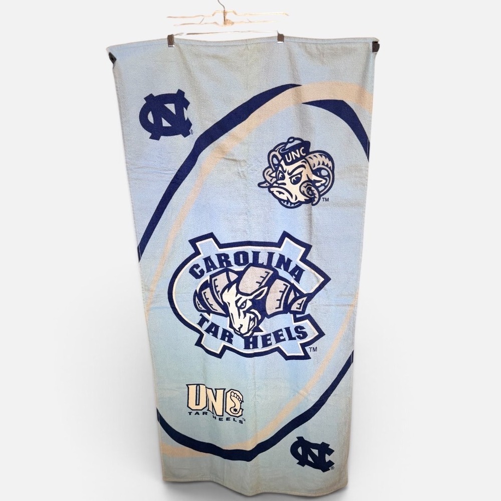 UNC Tar Heels Beach Towel Carolina Blue Rameses Mascot Large 30x59 NCAA